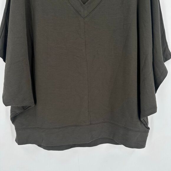 Lou & Grey Signature soft Wetland Green V-Neck Poncho Sweater Knit Top Size XS - Picture 7 of 12